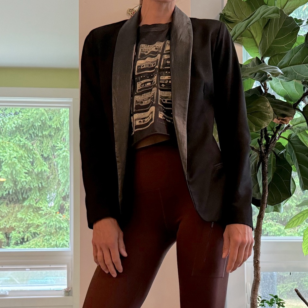 BB Dakota Blazer with Vegan Leather Lapel